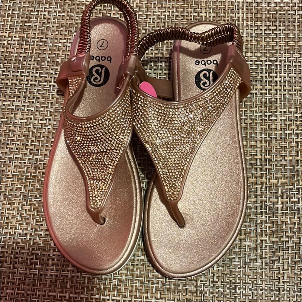 Bebe Gold Rhinestone Women's Sandals
